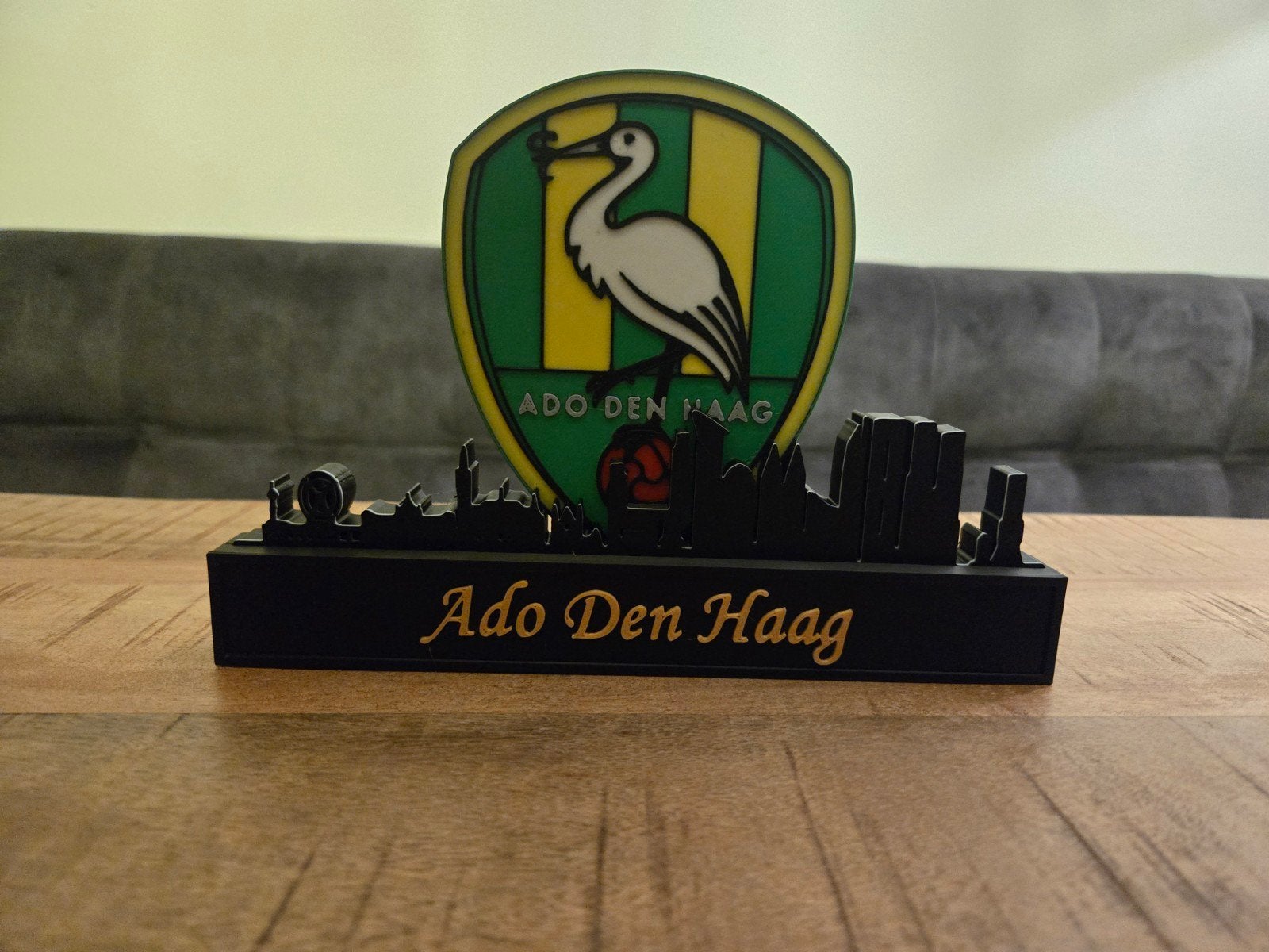 Uniek ADO Den Haag Logo 3D Display met Skyline - 19,5 cm, Ophalen of Verzenden