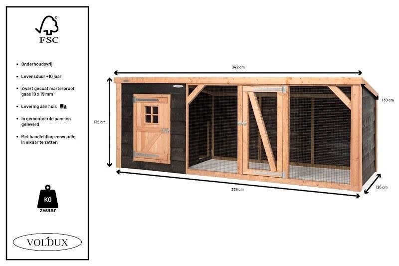 Konijnenhok Milan XL, 110 cm of meer, Nieuw, Ophalen of Verzenden, 90 cm of meer