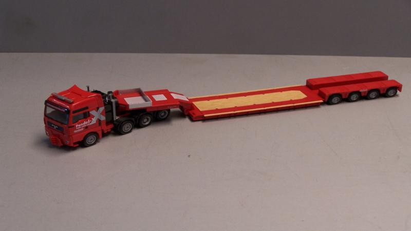 Man Nooteboom 4-ass pendel-x trailer Herpa, Nieuw, Ophalen of Verzenden, Bus of Vrachtwagen, Herpa