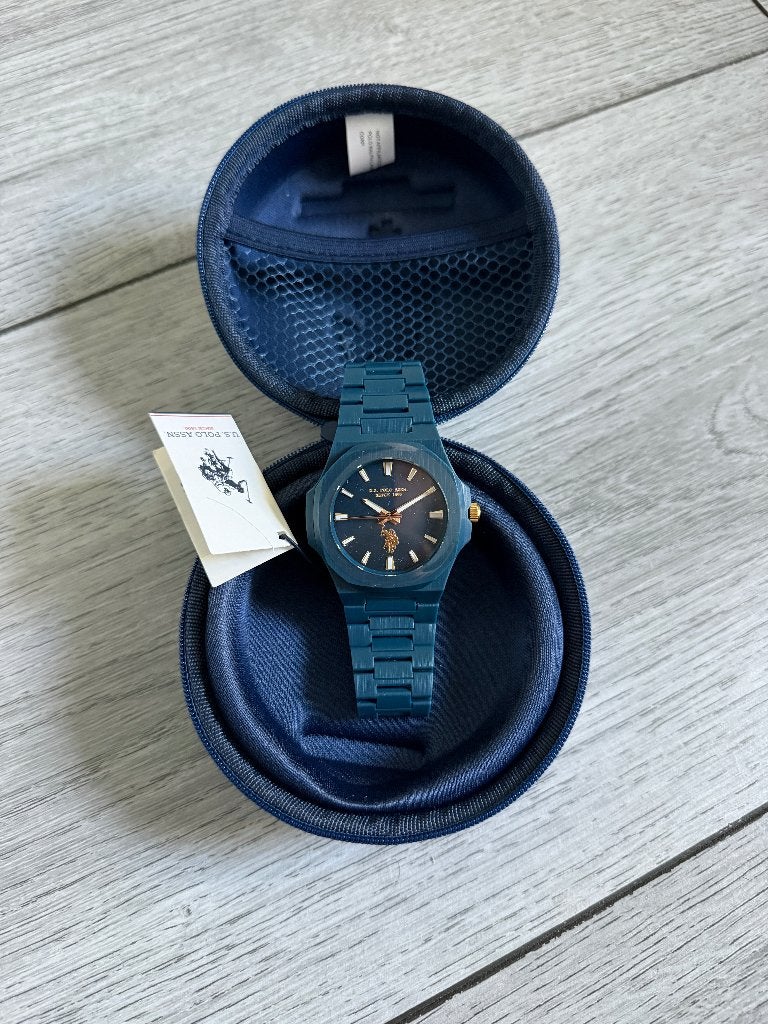 U.S. Polo Assn. herenhorloge blauw - nieuw met label, Overige merken, Polshorloge, Overige materialen, Nieuw