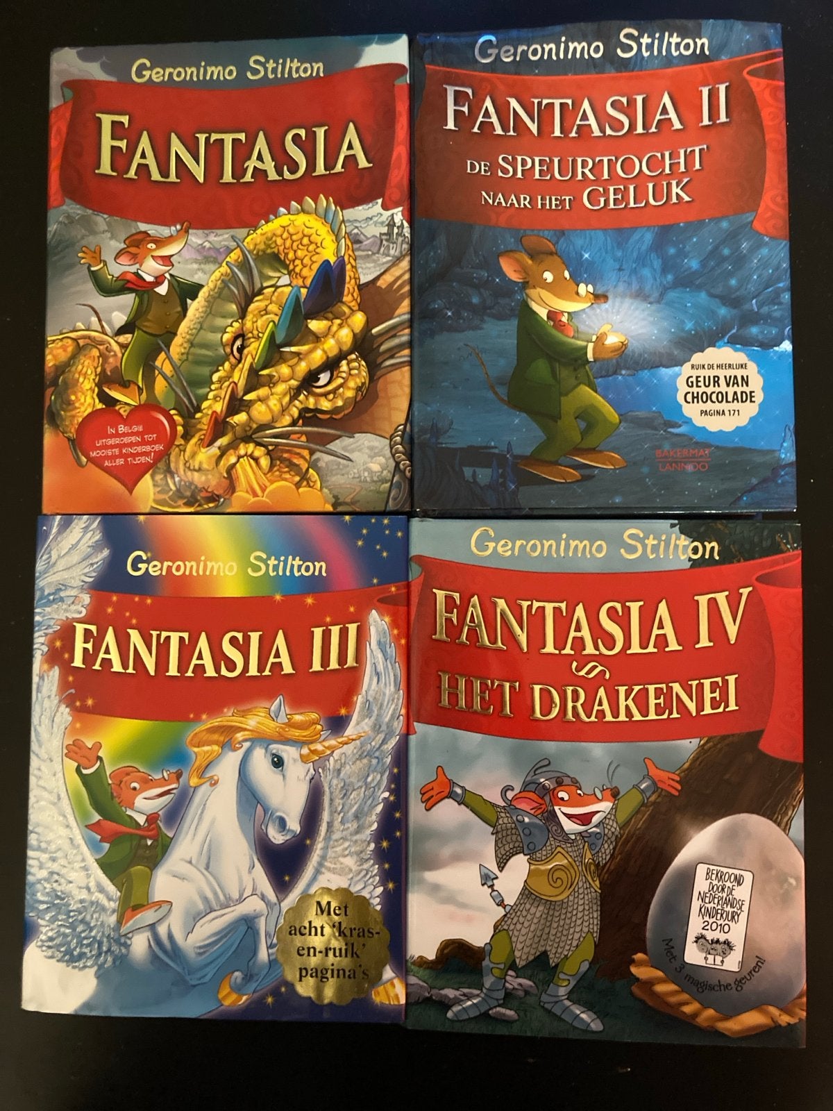 Geronimo Stilton Fantasia Boeken (Deel 1-4), Ophalen of Verzenden, Gelezen