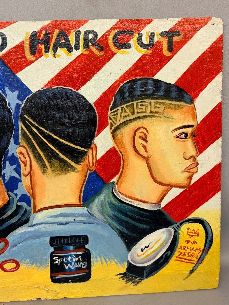 260993 - African Traditional Barbershop Sign from Togo, Ophalen of Verzenden