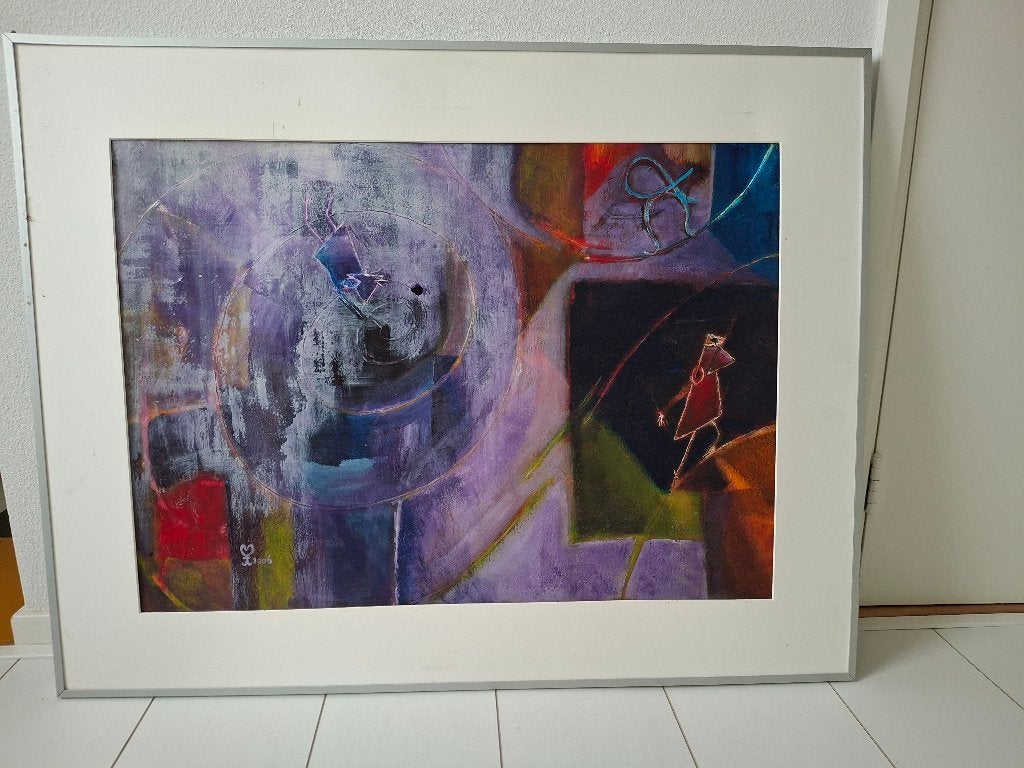 schilderij, Antiek en Kunst, Abstract, Overige technieken, Ophalen of Verzenden, Overige onderwerpen