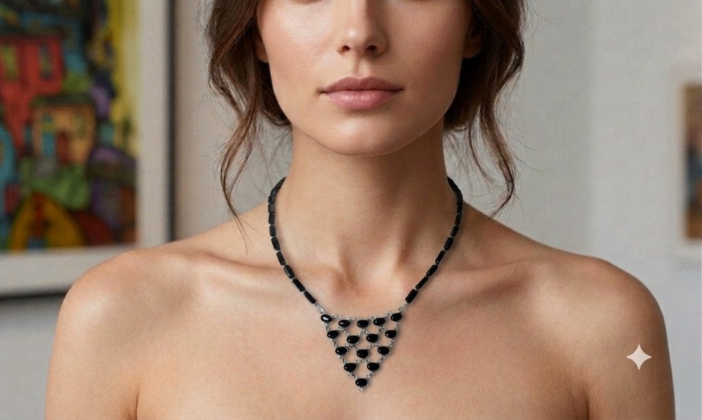 Prachtige Ketting Zwart Onyx & Agaat Zilveren Slot 925, Sieraden, Tassen en Uiterlijk, Kettingen, Zwart, Nieuw, Ophalen of Verzenden
