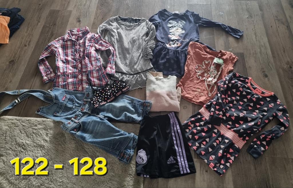 Kledingpakket meisjes maat 122-128 (9 stuks), Gebruikt, Meisje, Ophalen of Verzenden, Setje