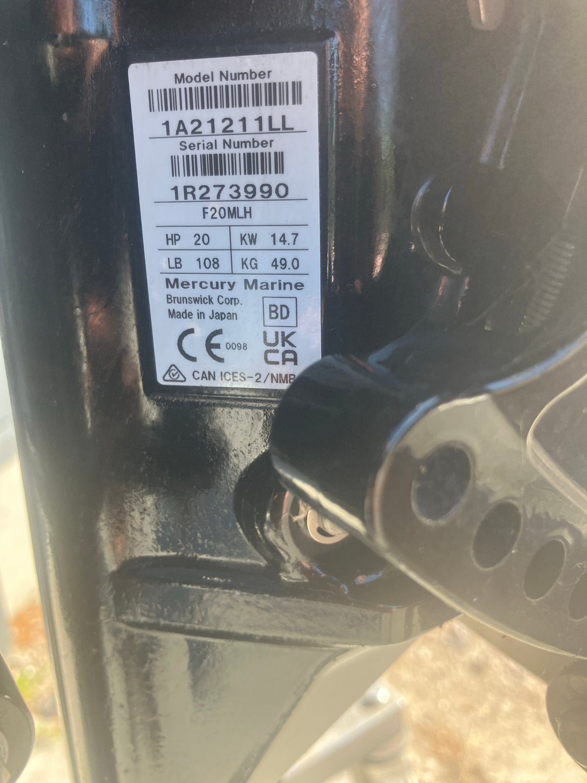 Mercury 20 PK Bracket langstaart (BJ 2023), Ophalen, Zo goed als nieuw, Motor en Techniek