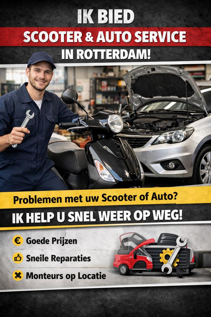 Scooter en auto service op locatie en pech hulp, Vacatures, Vacatures | Automotive, 33 - 40 uur, MBO, Vanaf 3 jaar, Overige vormen
