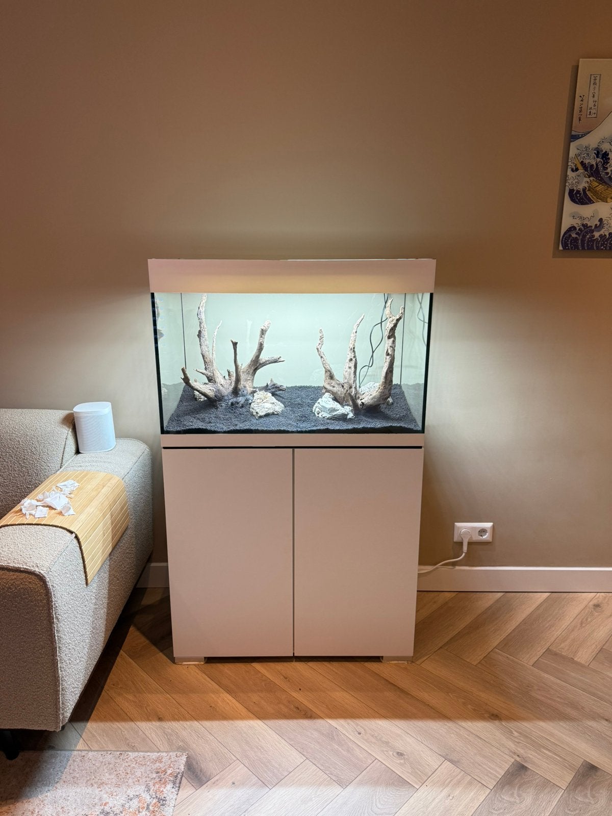 Aquarium Oase Styleline 175 (ZEER COMPLEET), Ophalen, Zo goed als nieuw, Gevuld zoetwateraquarium