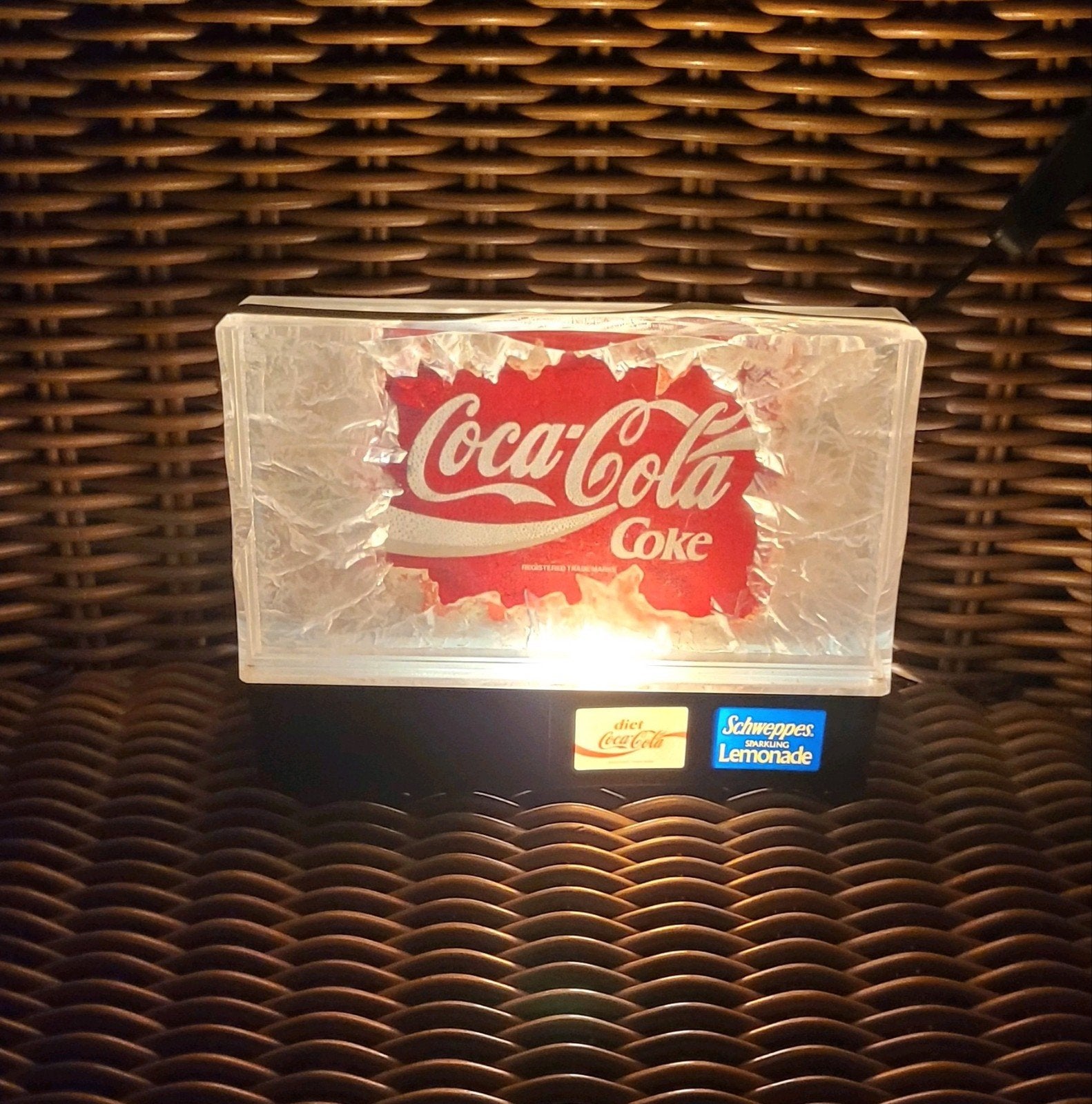 Vintage Coca Cola Coke Reclame Verlichting Lichtbak, Ophalen of Verzenden, Gebruikt, Lichtbak of (neon) lamp