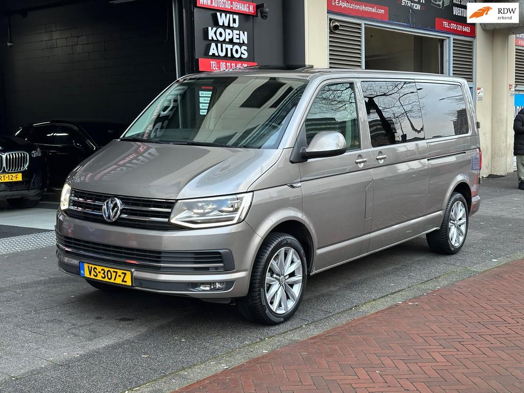 Volkswagen Transporter 2.0 TDI L2H1 DC Highline Aut Leer Met, Gebruikt, Euro 6, 4 cilinders, Bedrijf