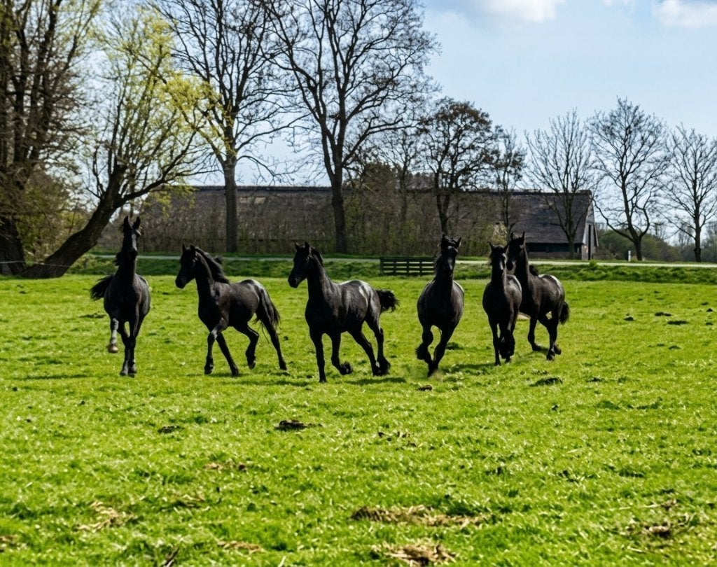 Friese entermerrie te koop, Merrie, Met stamboom, Niet van toepassing, 0 tot 2 jaar