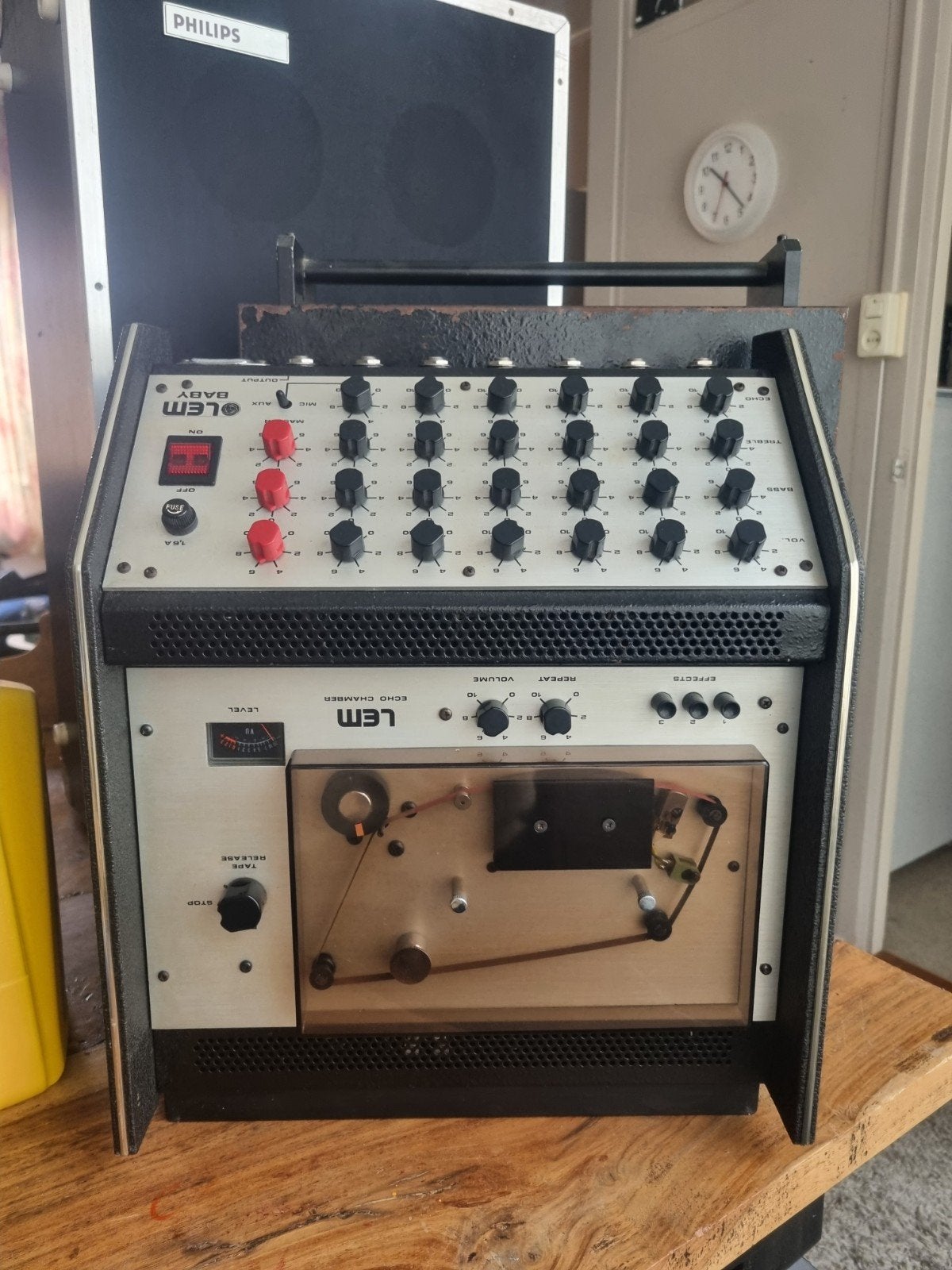 Vintage LEM Baby Mixer met Echo Chamber, Muziek en Instrumenten, Mengpanelen, Gebruikt, 5 tot 10 kanalen, Microfooningang, Ophalen of Verzenden