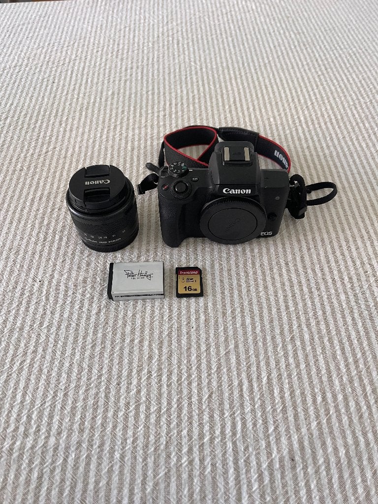 Canon EOS M50 + 15-45mm lens | Complete set, Audio, Tv en Foto, Fotocamera's Digitaal, Ingebouwde flitser, Geheugenkaart, Canon