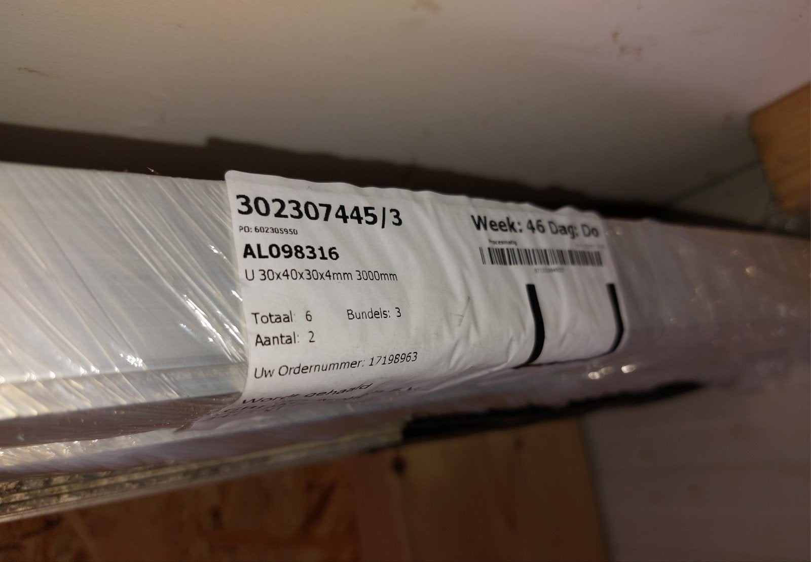 Aluminium U profielen 4 x 3 meter "nieuw", Ophalen, Nieuw, Aluminium