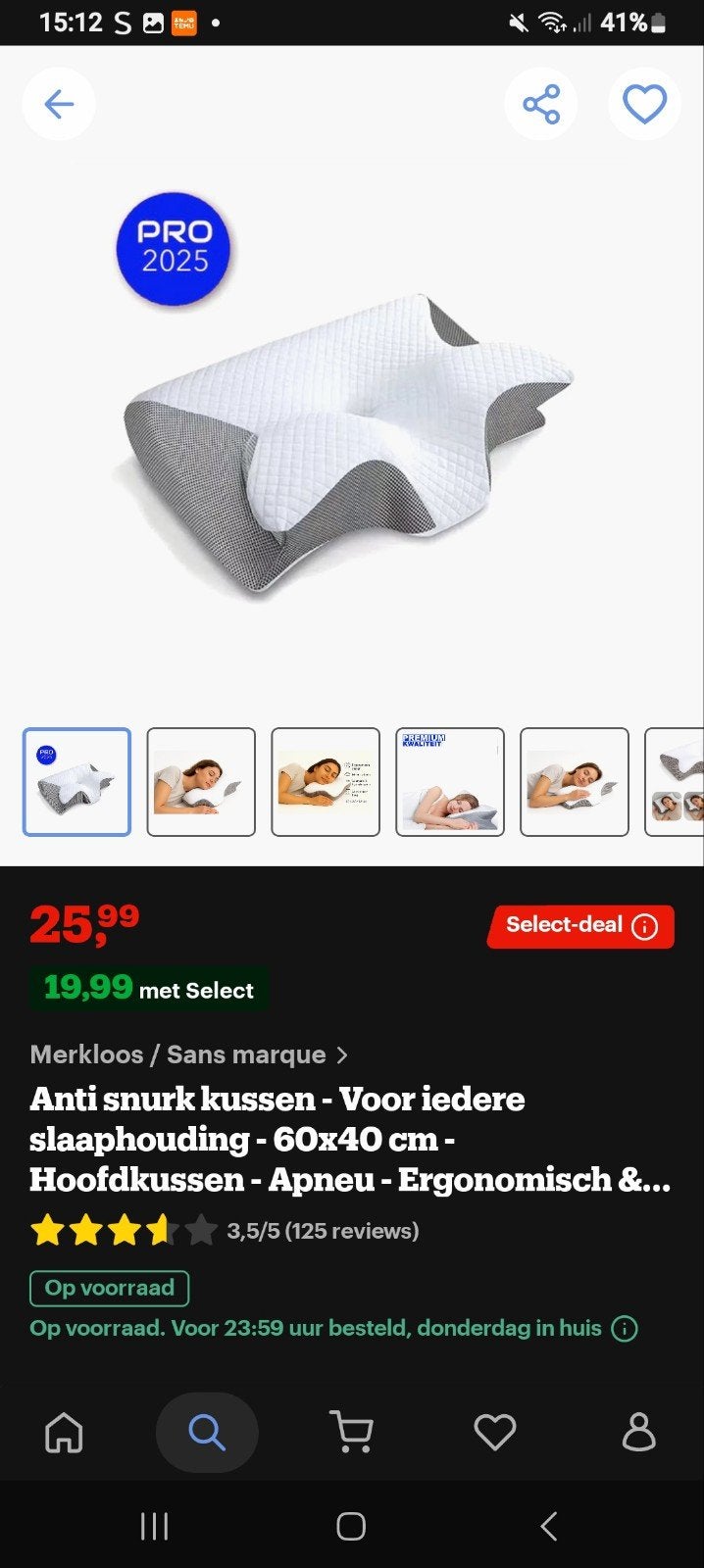 Snurkt kussen., Huis en Inrichting, Slaapkamer | Beddengoed, Ophalen, Nieuw, Eenpersoons, Kussen