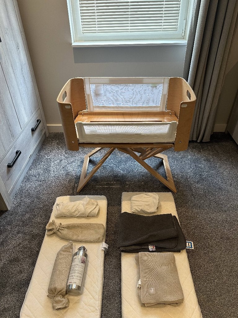 Bednest Co-Sleeper - Naturel (compleet met extra's!) - € 200, Kinderen en Baby's, Ophalen of Verzenden, Zo goed als nieuw, Overige typen
