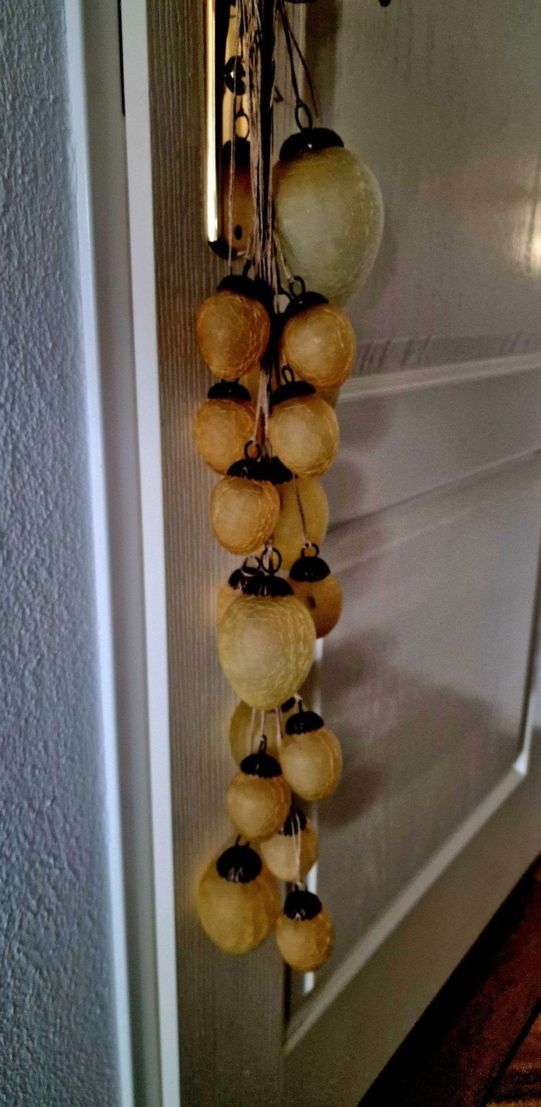 PTMD Glazen Decoratie Eieren/Toef - Craquelé Geel, Ophalen of Verzenden, Zo goed als nieuw, Geel, Glas