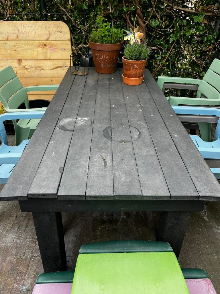 Tuintafel, Tuin en Terras, Ophalen of Verzenden, Gebruikt, 6 zitplaatsen, Tuinset