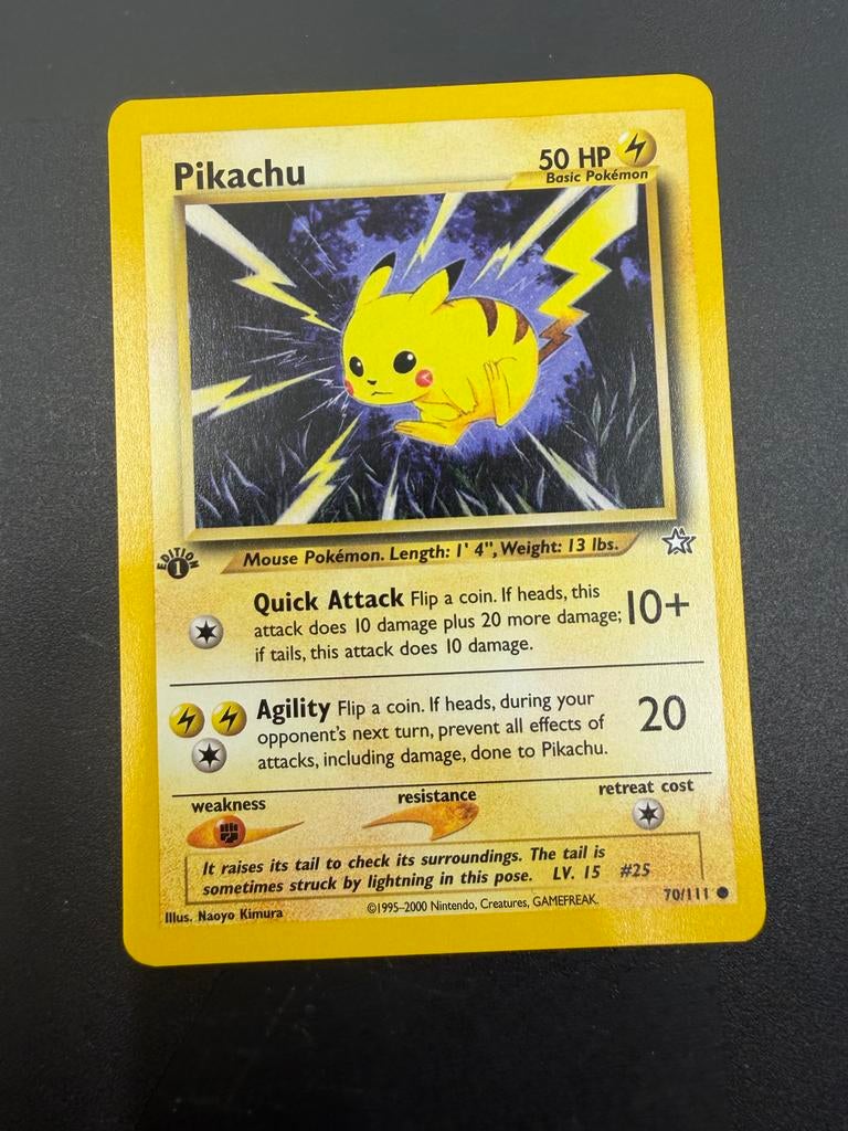 Pikachu Pokémon Kaart 70/111 Neo Genesis (2000), Ophalen of Verzenden, Gebruikt, Losse kaart