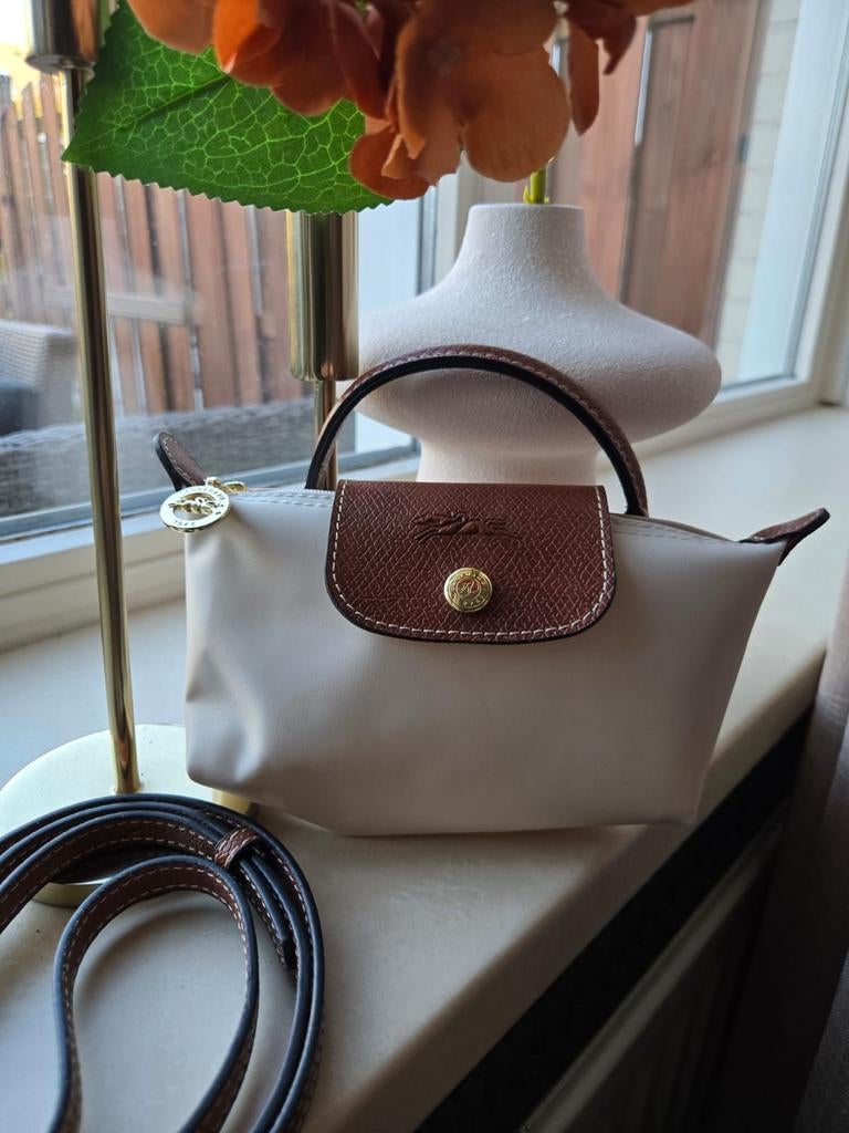 Longchamp Le Pliage Mini Handtas Schoudertas Crème Beige, Ophalen of Verzenden