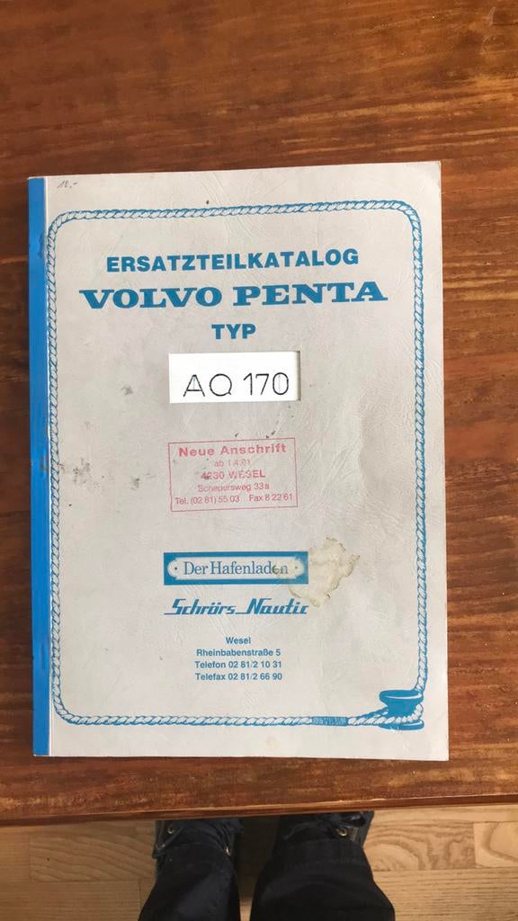 Catalogus Volvo Penta typ AQ 170, Ophalen of Verzenden, Zo goed als nieuw, Motor en Techniek, Motorboot