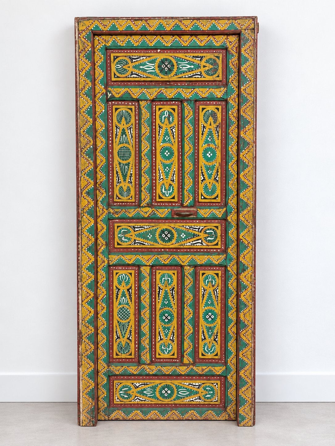 (Antieke) Marokkaanse deur - Handgeschilderd, 195x82 cm, Ophalen