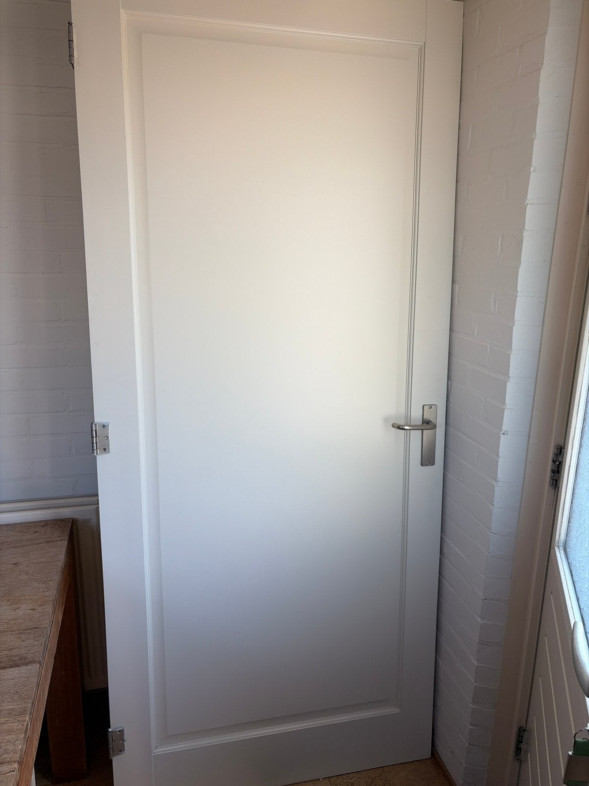 2 Witte binnendeuren met beslag, Ophalen, Gebruikt, 80 tot 100 cm, Binnendeur