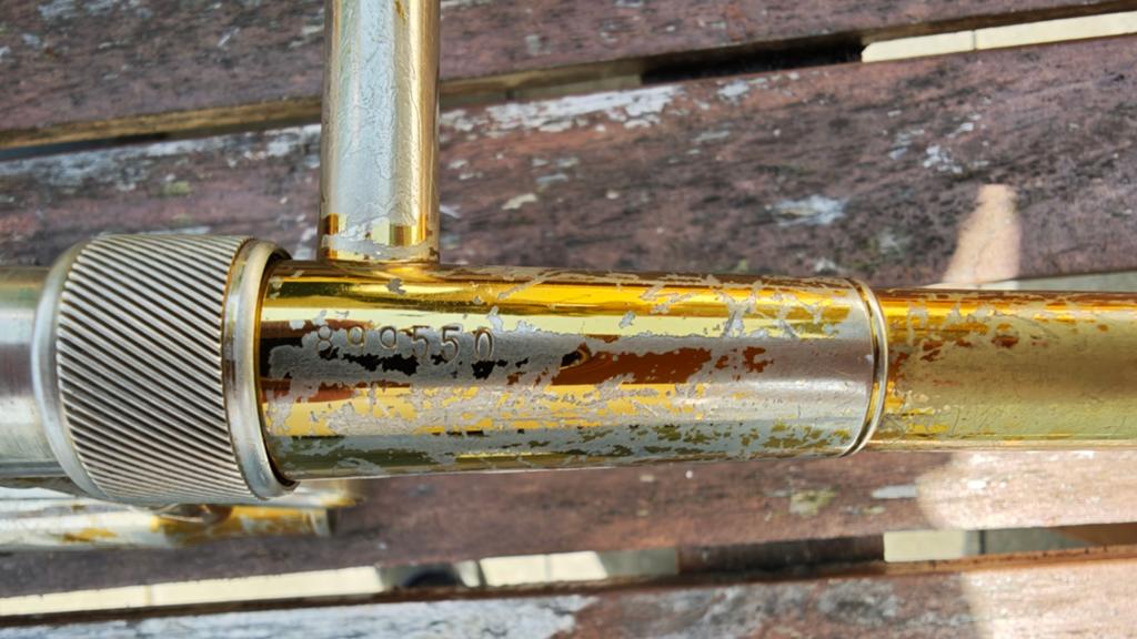Te koop King 4b tenortrombone., Muziek en Instrumenten, Blaasinstrumenten | Trombones, Verzenden, Gebruikt