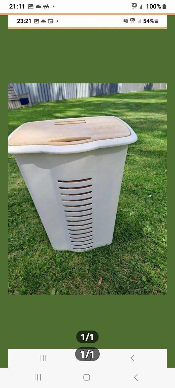 Curver nieuwe wasmand met luxe houten deksel, Ophalen of Verzenden, Nieuw