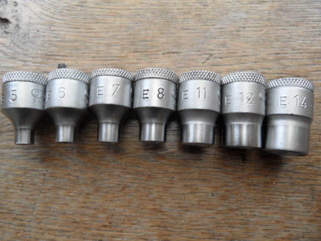 Gedore TX-30 torx doppen E5 E6 E7 E8 E11 E12 E14 3/8, Ophalen of Verzenden, Zo goed als nieuw
