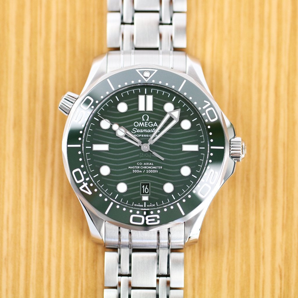 Omega Seamaster Diver 300m Green 42 (Zeer goed/ 2023), Staal, Staal, Polshorloge, Ophalen of Verzenden