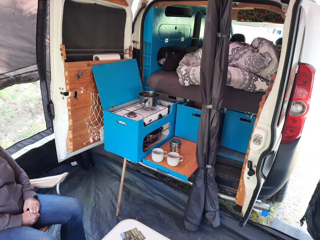 Mini-camper Fiat Doblo, met tent en volledige uitrusting, Tot en met 2, Particulier, Fiat, Elekrische verwarming
