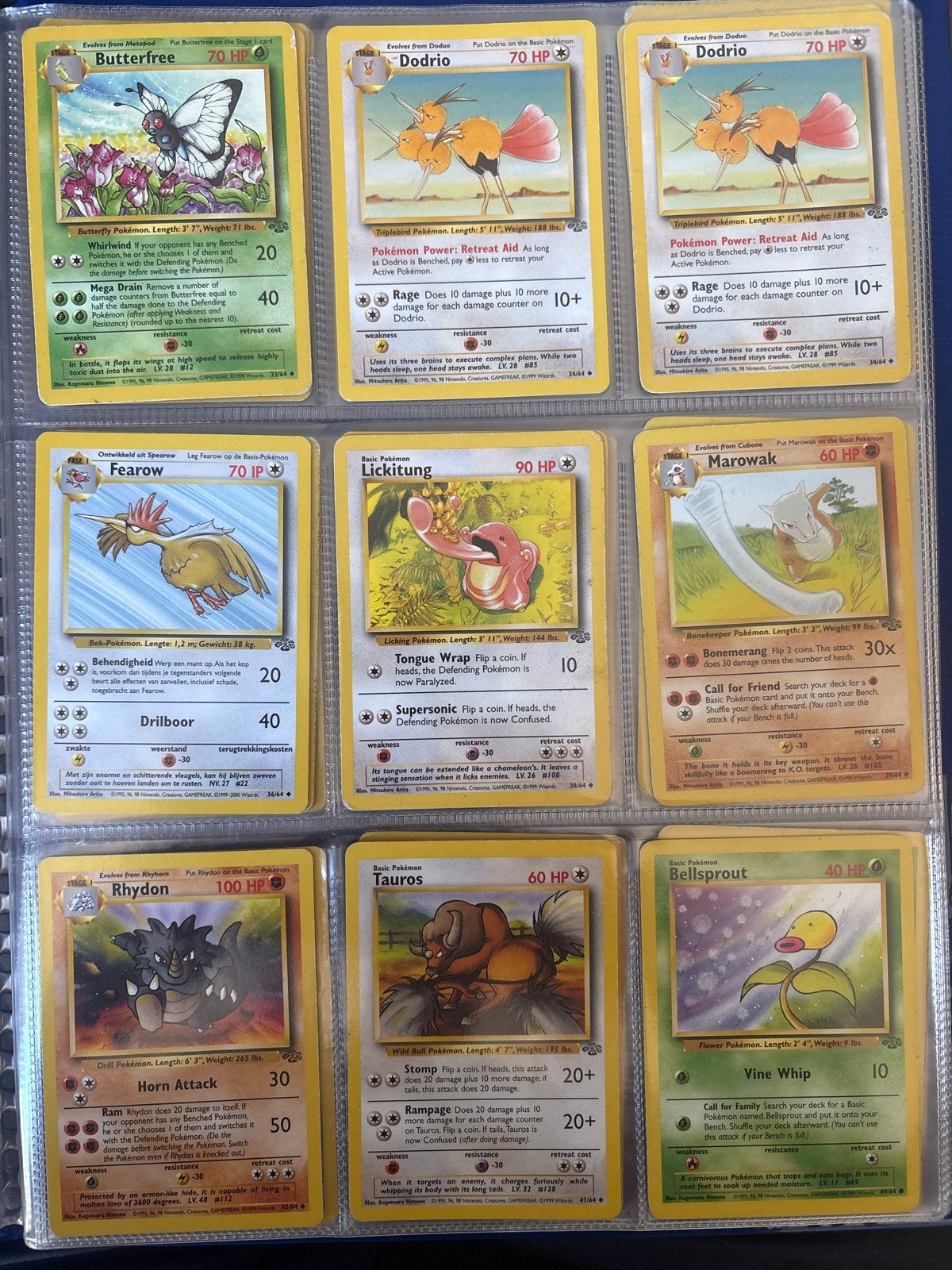 Vintage Pokémon Kaarten - Jungle, Ophalen of Verzenden, Gebruikt, Meerdere kaarten
