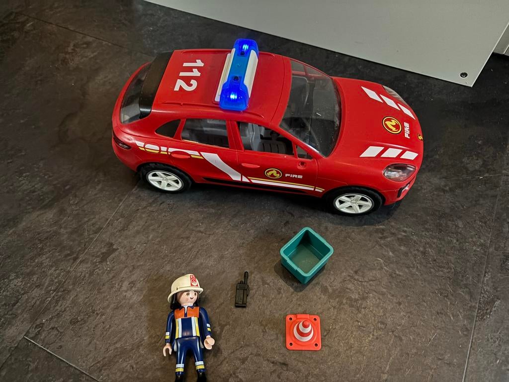 Playmobil Porsche Macan Brandweerauto, Ophalen of Verzenden, Zo goed als nieuw, Complete set