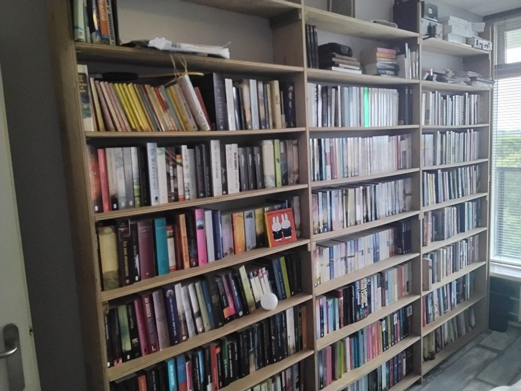 Boekenkast met boeken, Ophalen, Zo goed als nieuw, Diverse auteurs