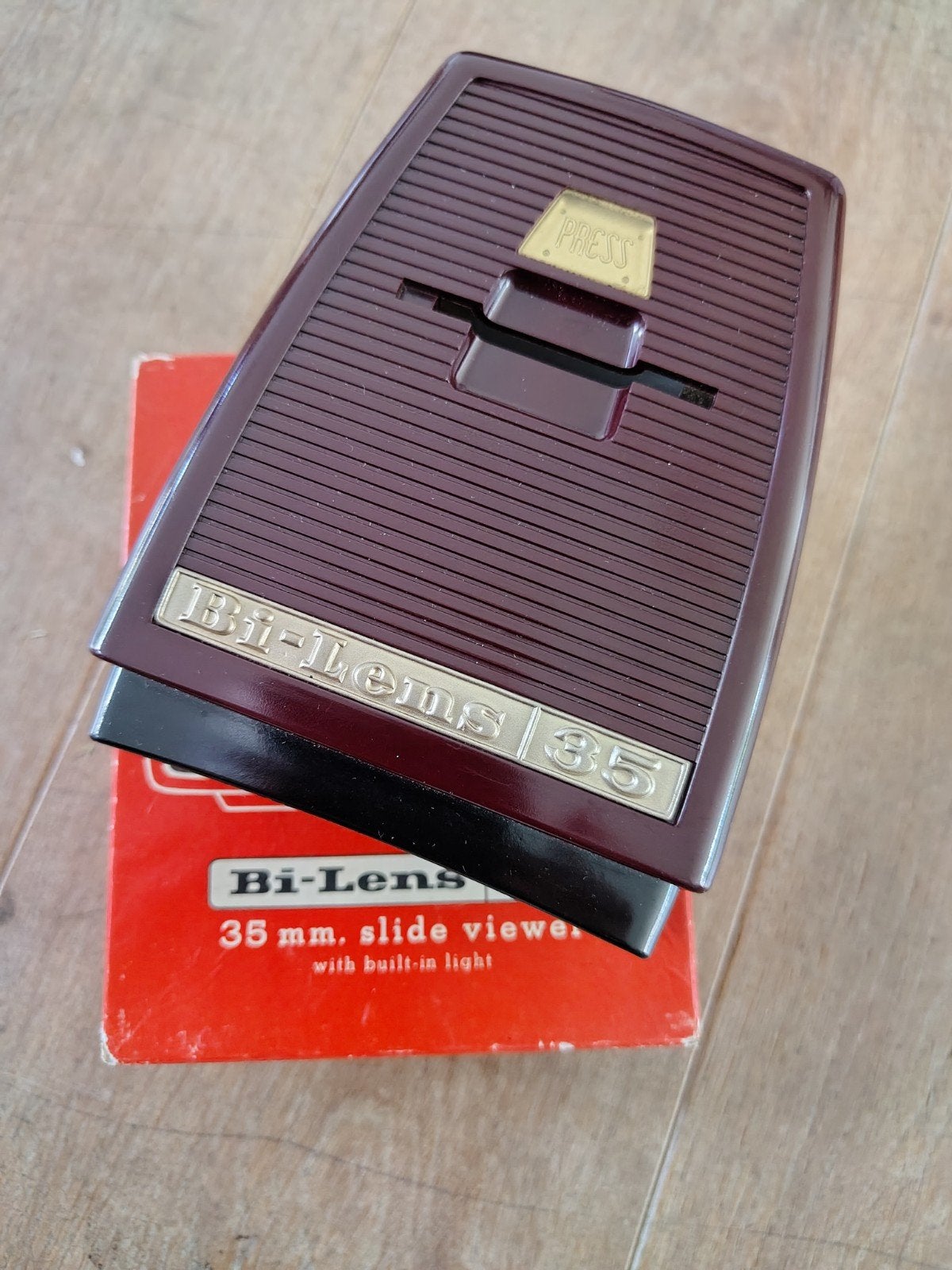 Vintage Bi-Lens 35mm Slide Viewer met ingebouwd licht, Ophalen of Verzenden, Gebruikt
