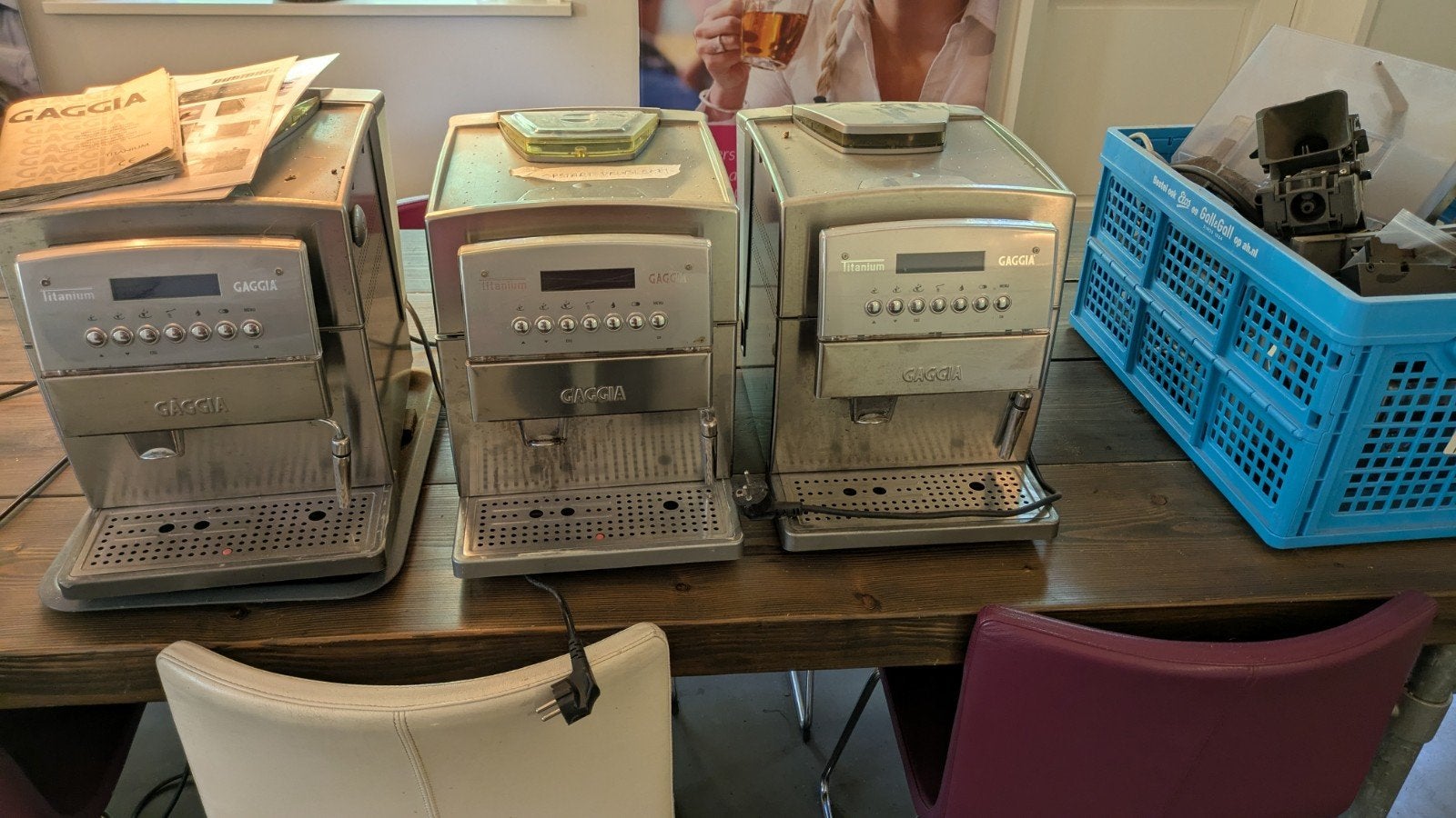 4x Gaggia Titanium koffiemachines (deels defect/onderdelen), Ophalen, 10 kopjes of meer, Koffiemachine, Koffiebonen