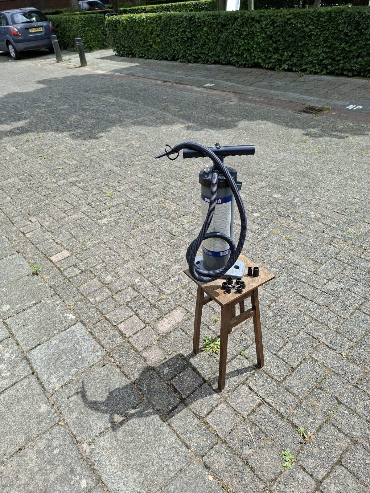 Pomp voor luchtbed enz, Ophalen