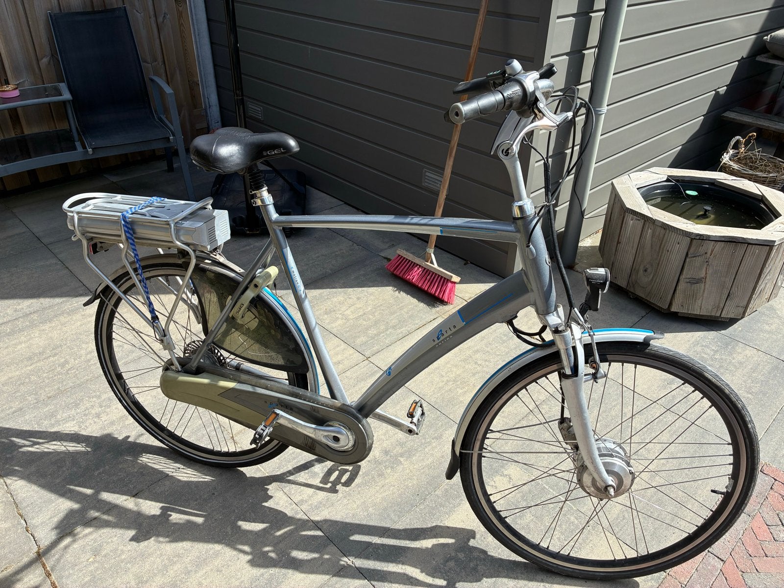 Elektrische herenfiets 7 versnellingen, frame 61 cm, Fietsen en Brommers, Fietsen | Heren | Herenfietsen, 61 tot 65 cm, Ophalen