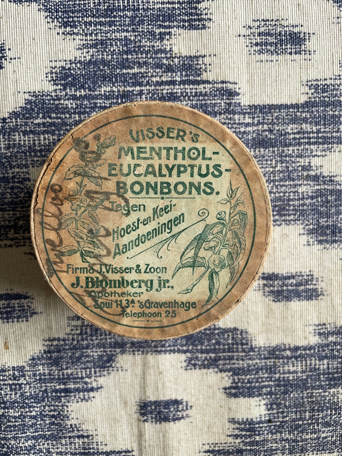 Antiek Visser's Menthol-Eucalyptus Bonbons Blikje, Ophalen of Verzenden