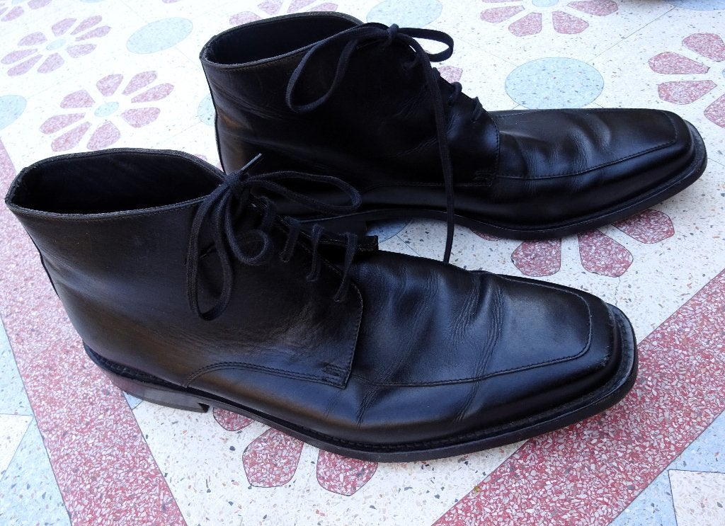 Maat 44 * Enkelhoge zwart leren Van Lier veterschoenen, Verzenden, Zwart, Van Lier, Gedragen