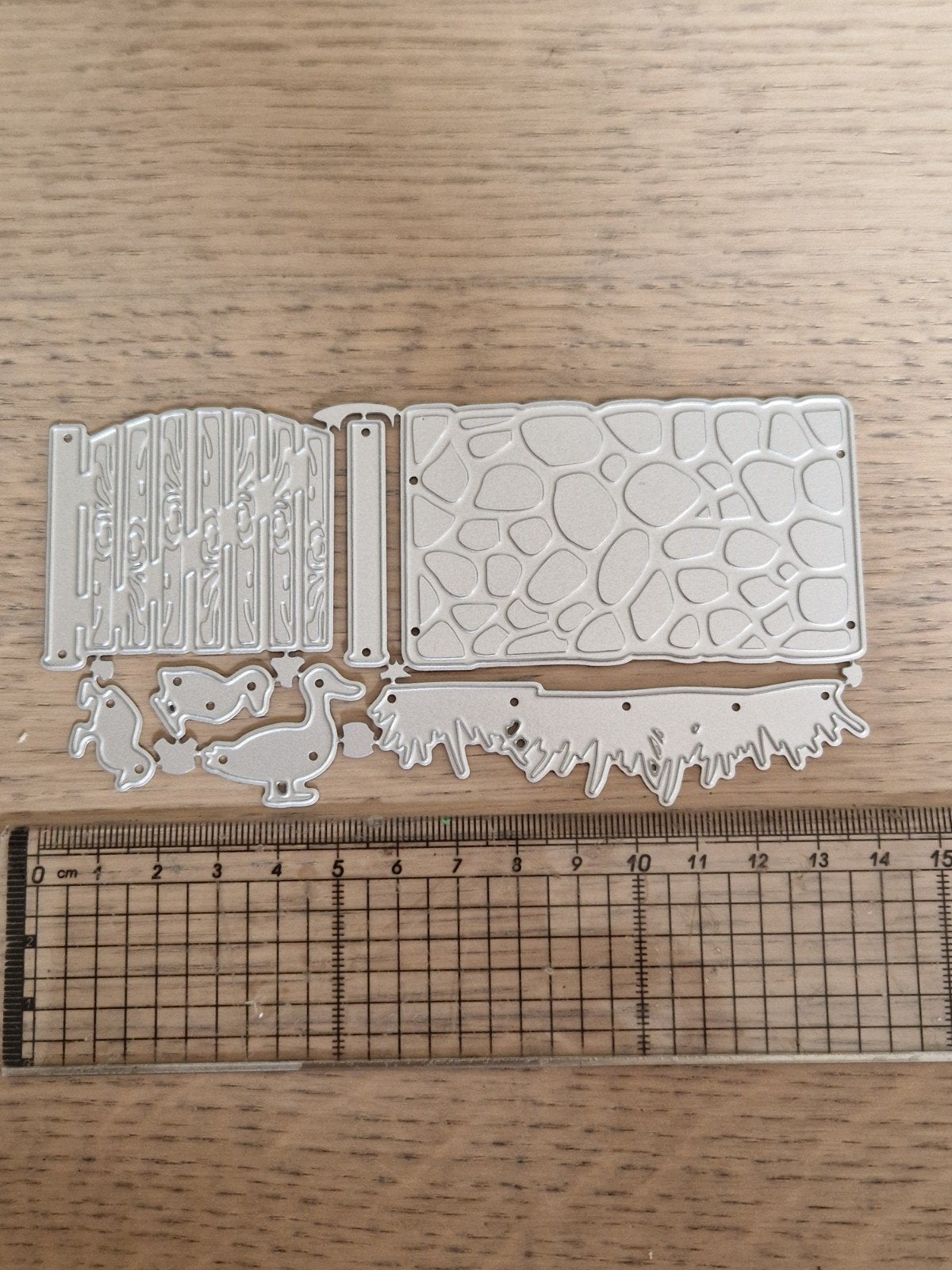 Snijmal Muur, Hekje, Gras en Eendjes, Ophalen of Verzenden, Nieuw
