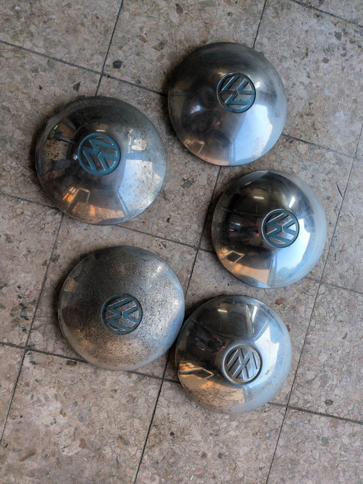 Set van 5 kever wieldoppen, Gebruikt, Velg(en), Ophalen of Verzenden, Personenwagen