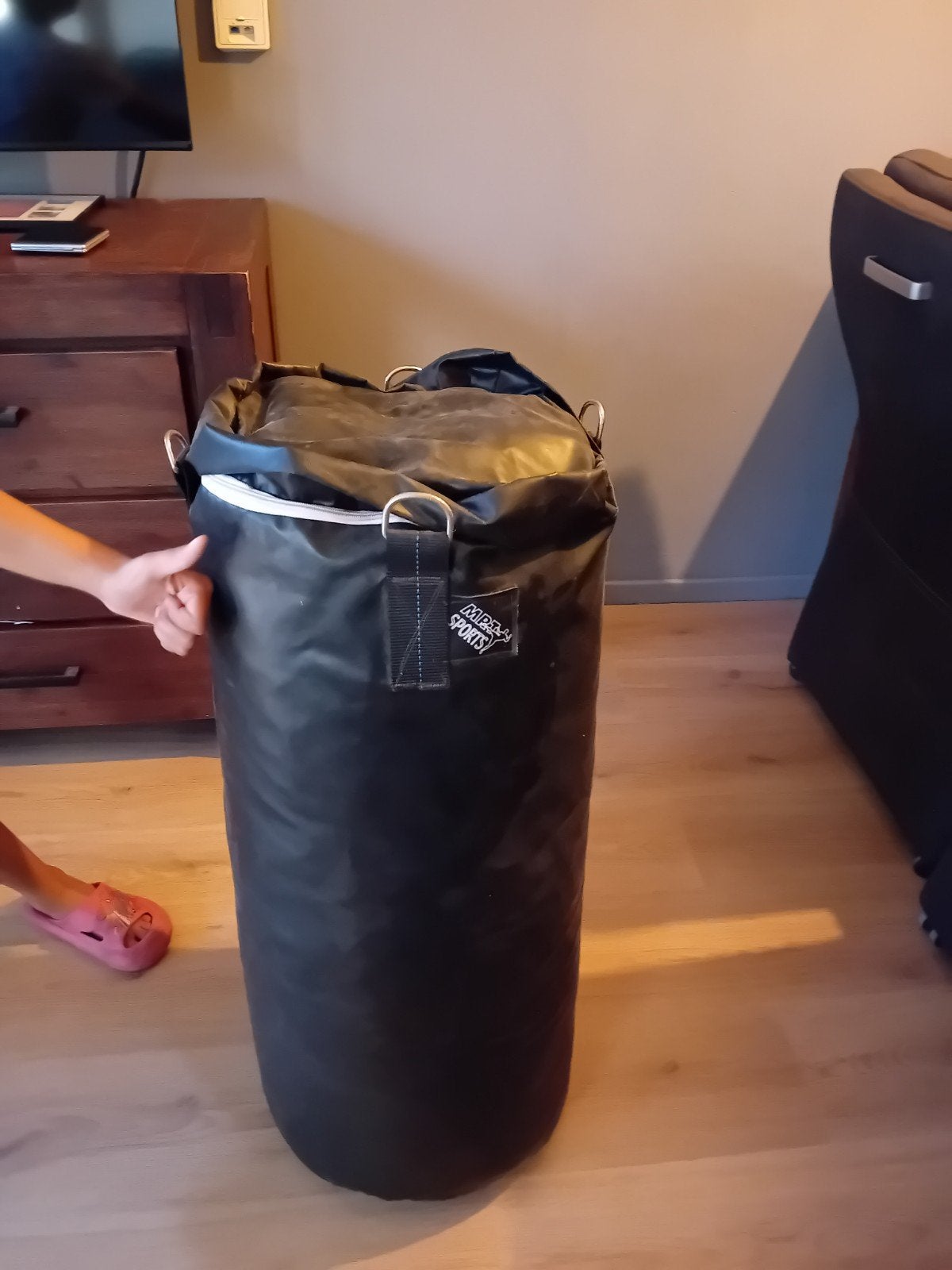 boxzak met bokshandschoenen, Ophalen, Gebruikt, Bokszak