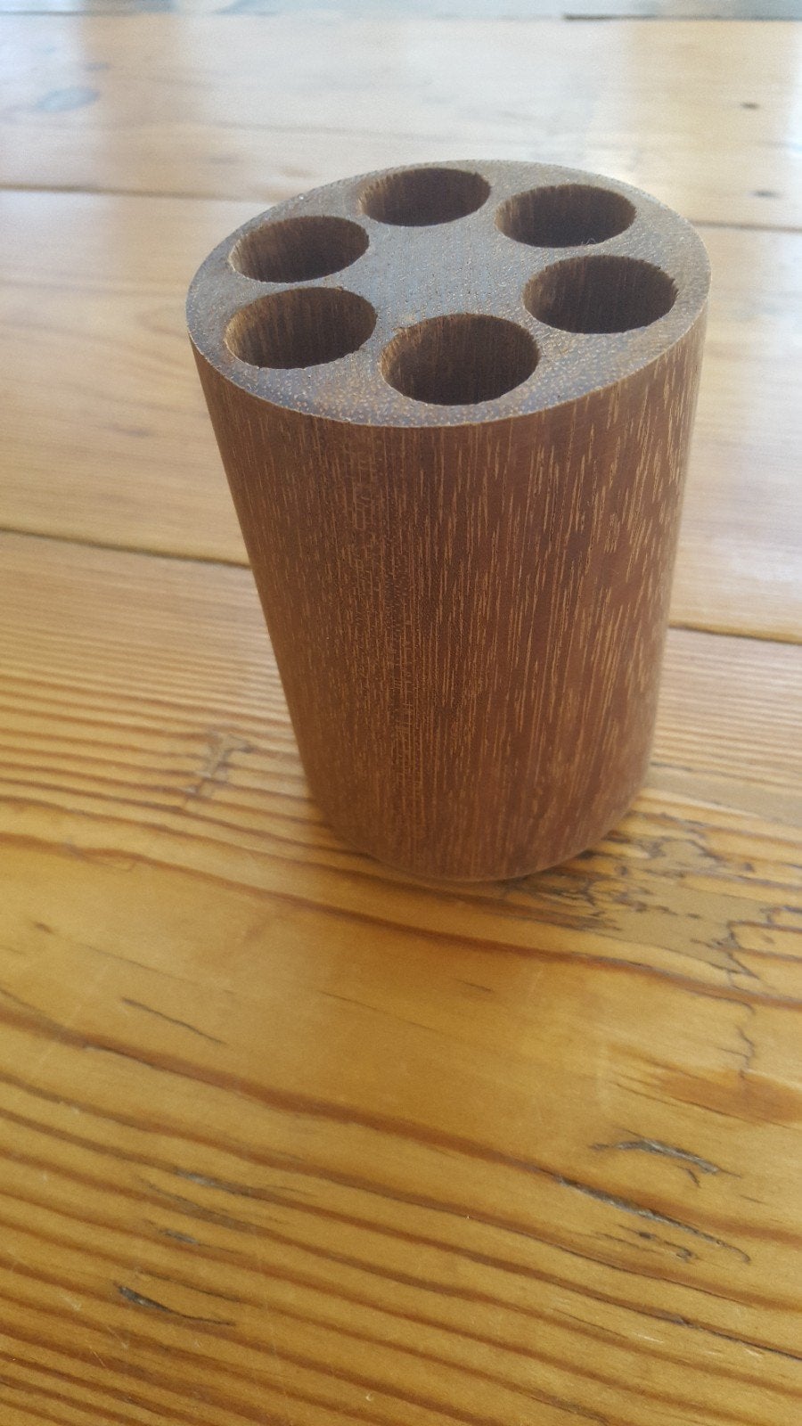 Houten tandenborstelhouder., Ophalen of Verzenden, Zo goed als nieuw, Bruin