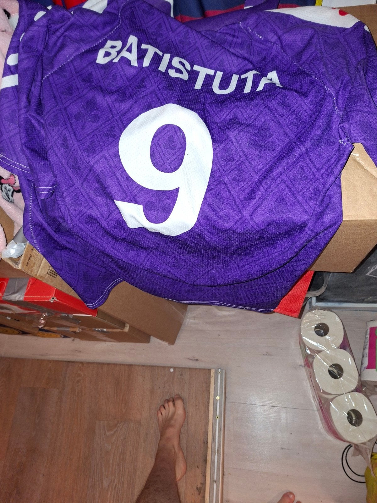 Vintage Fiorentina thuisshirt Batistuta #9 (Nintendo), Paars, Overige maten, Ophalen of Verzenden, Voetbal