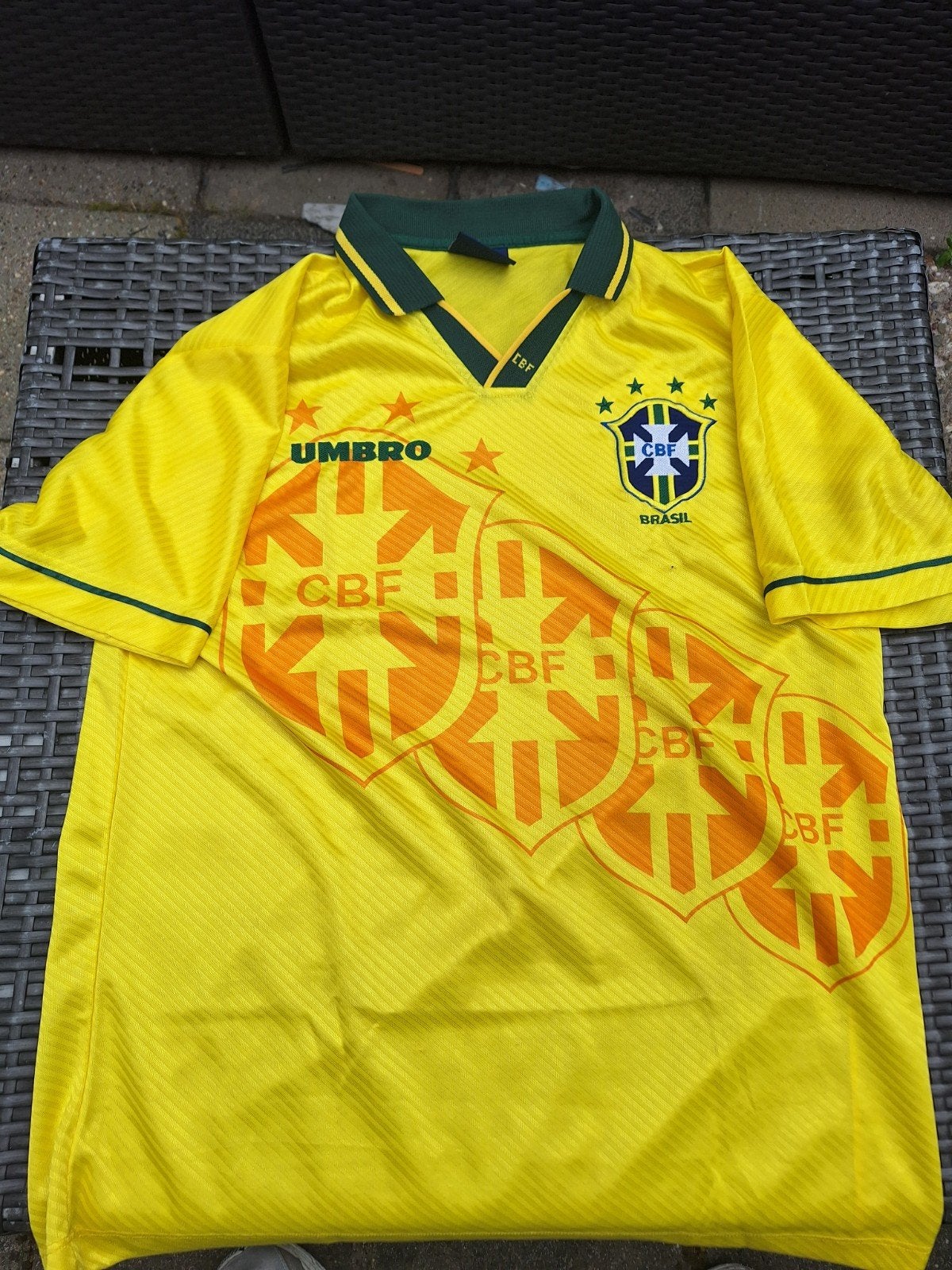 Vintage Brazilië Umbro Voetbalshirt 1993-94 CBF #4 - XL, Maat XL, Ophalen of Verzenden, Gebruikt, Shirt