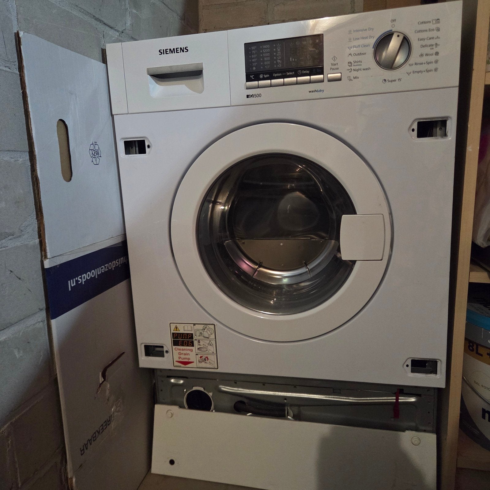 Siemens IQ500 Inbouw Wasmachine met 15 programma's, Gebruikt, Minder dan 85 cm, Ophalen of Verzenden, Voorlader
