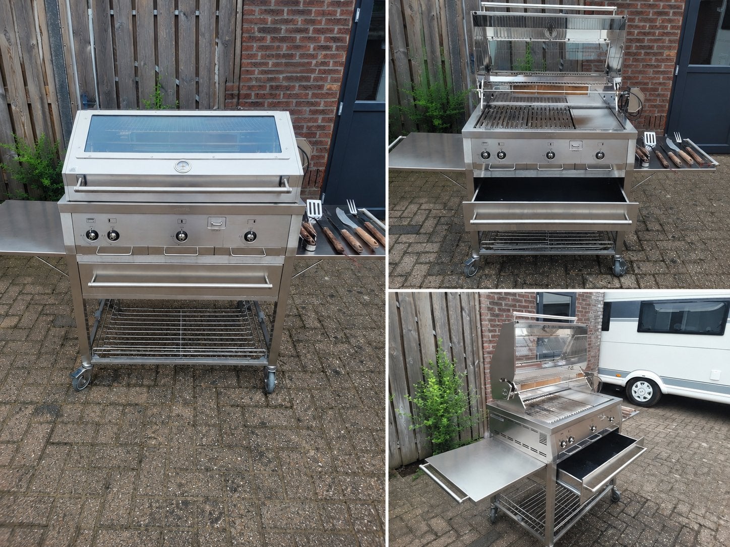 Smeg BQ90T Professionele Gasbarbecue - RVS, Ophalen, Gebruikt