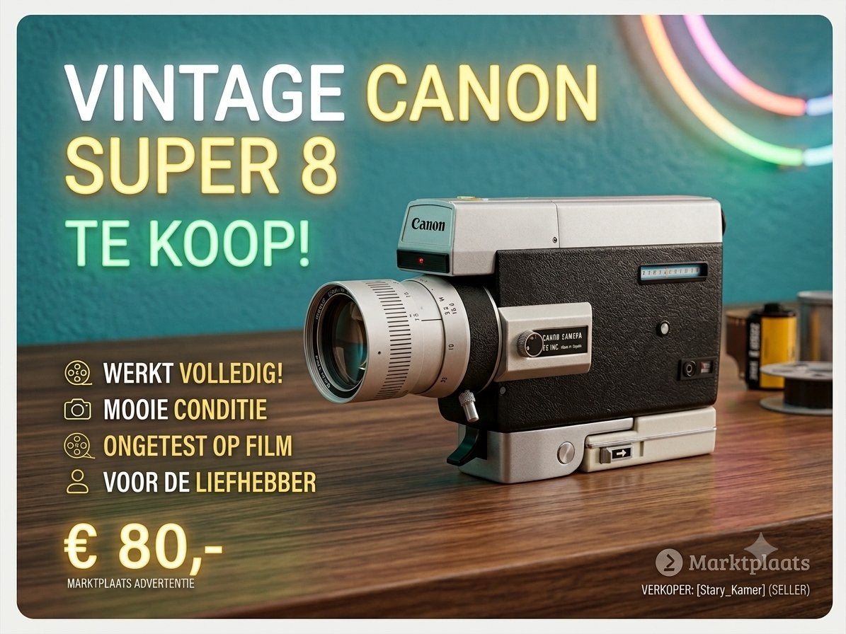 Canon Zoom 518 Super 8 Filmcamera - Vintage Camera, Ophalen of Verzenden, Gebruikt, Spiegelreflex, Canon